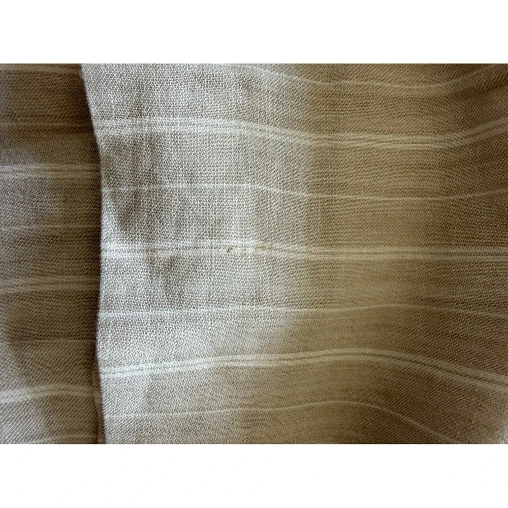 Zara High Waisted Linen Blend Striped Wide Leg Pants Beige Size S NWT